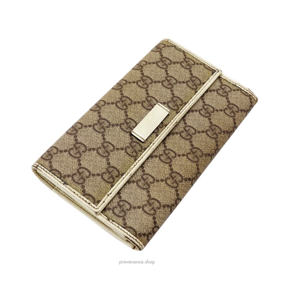 🔴 Gucci Long Wallet - GG Supreme Brown/White - Picture 3 of 7